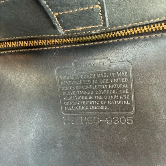 Coach Bleecker Vintage Black Leather Tote Bag made in USA - Picture 7 of 7